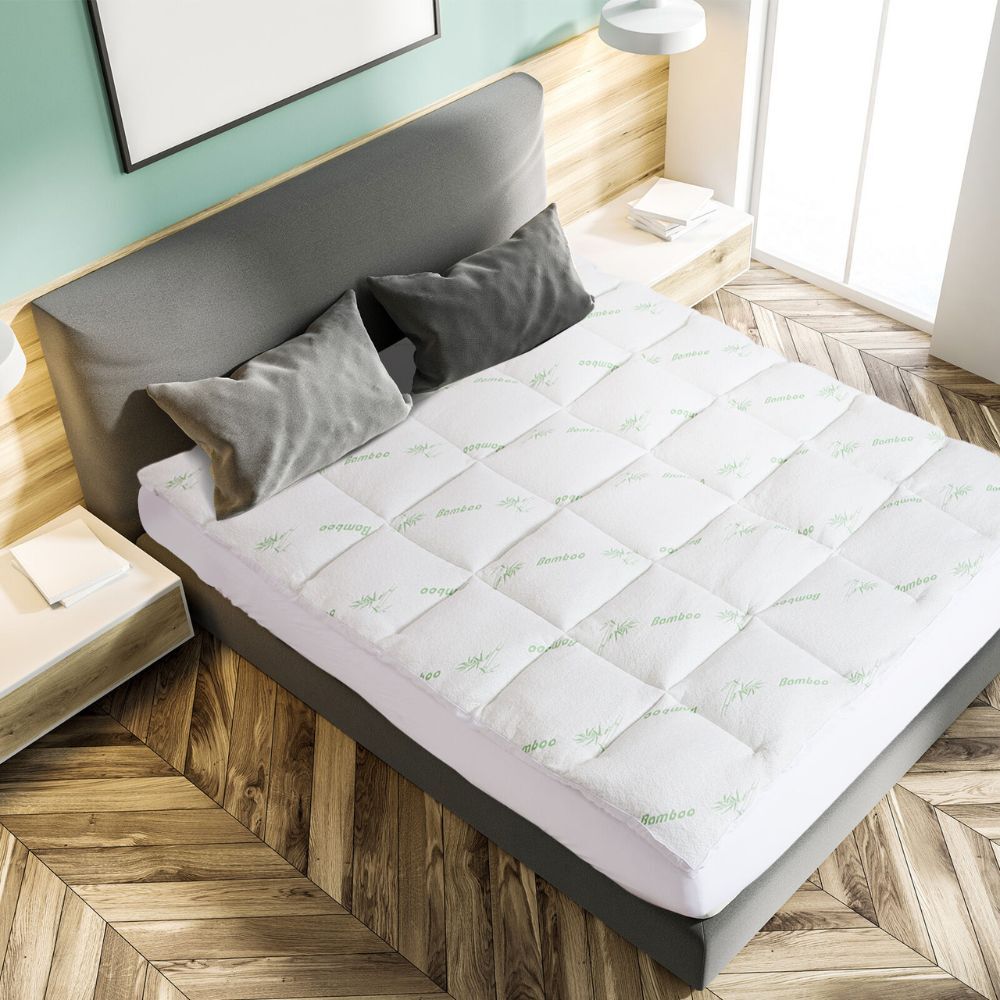 Royal Comfort 1000GSM Luxury Bamboo Covered Mattress Topper White — image 6