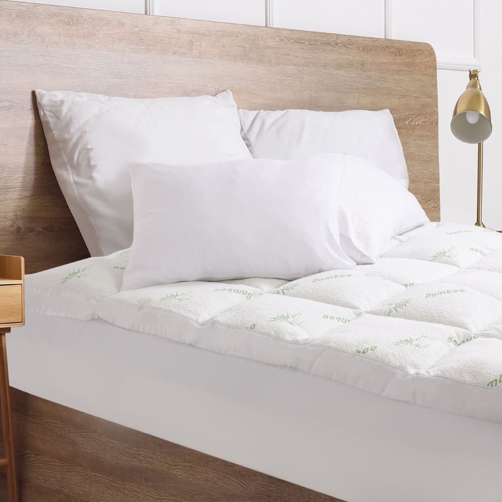 Royal Comfort 1000GSM Luxury Bamboo Covered Mattress Topper White — image 8