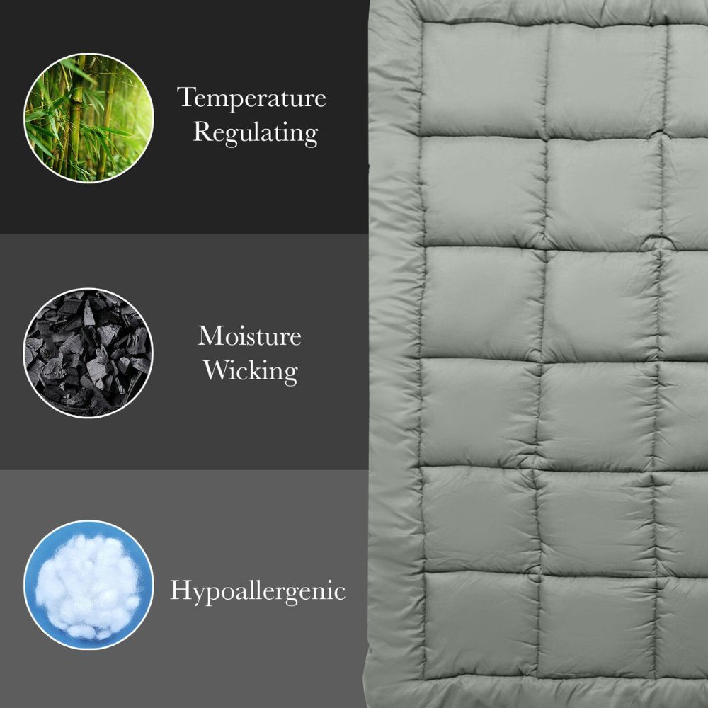 Royal Comfort Charcoal Bamboo Mattress Topper - Grey — image 7
