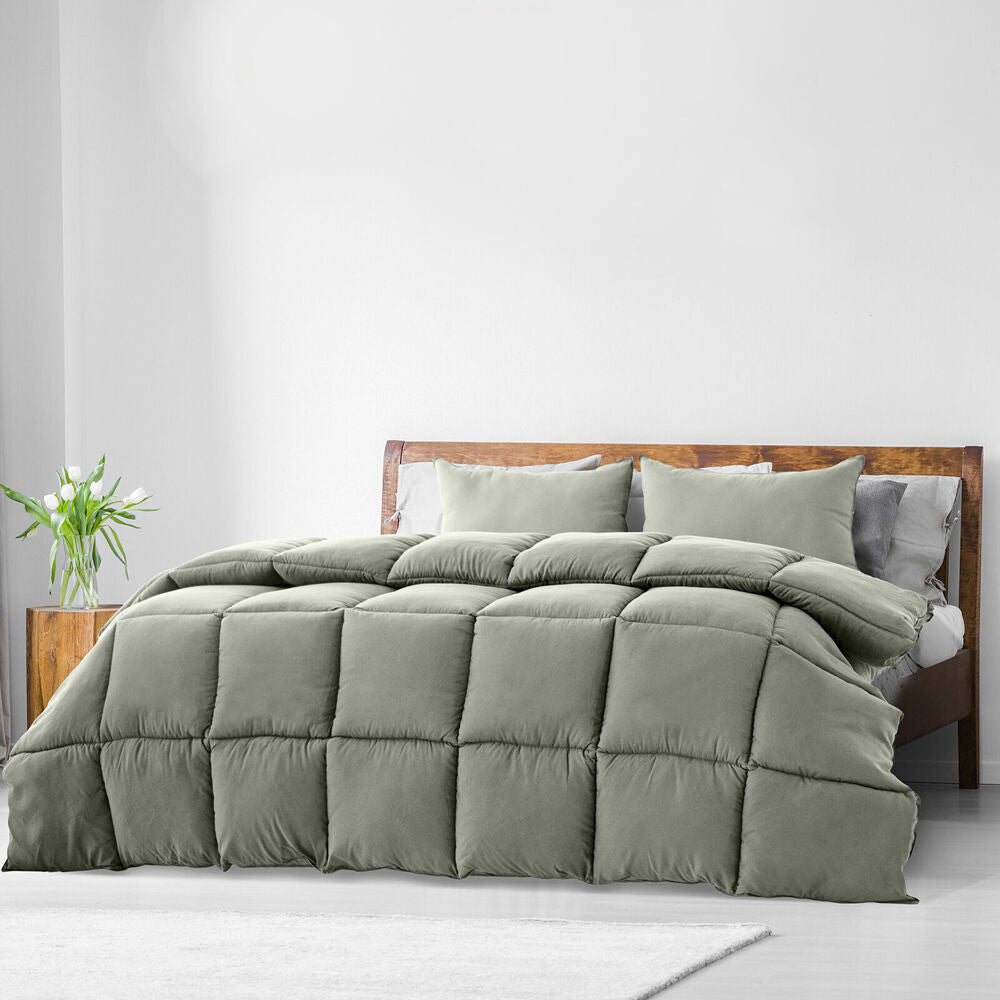 Royal Comfort Charcoal Quilt Bedding Cover 350GSM - Grey