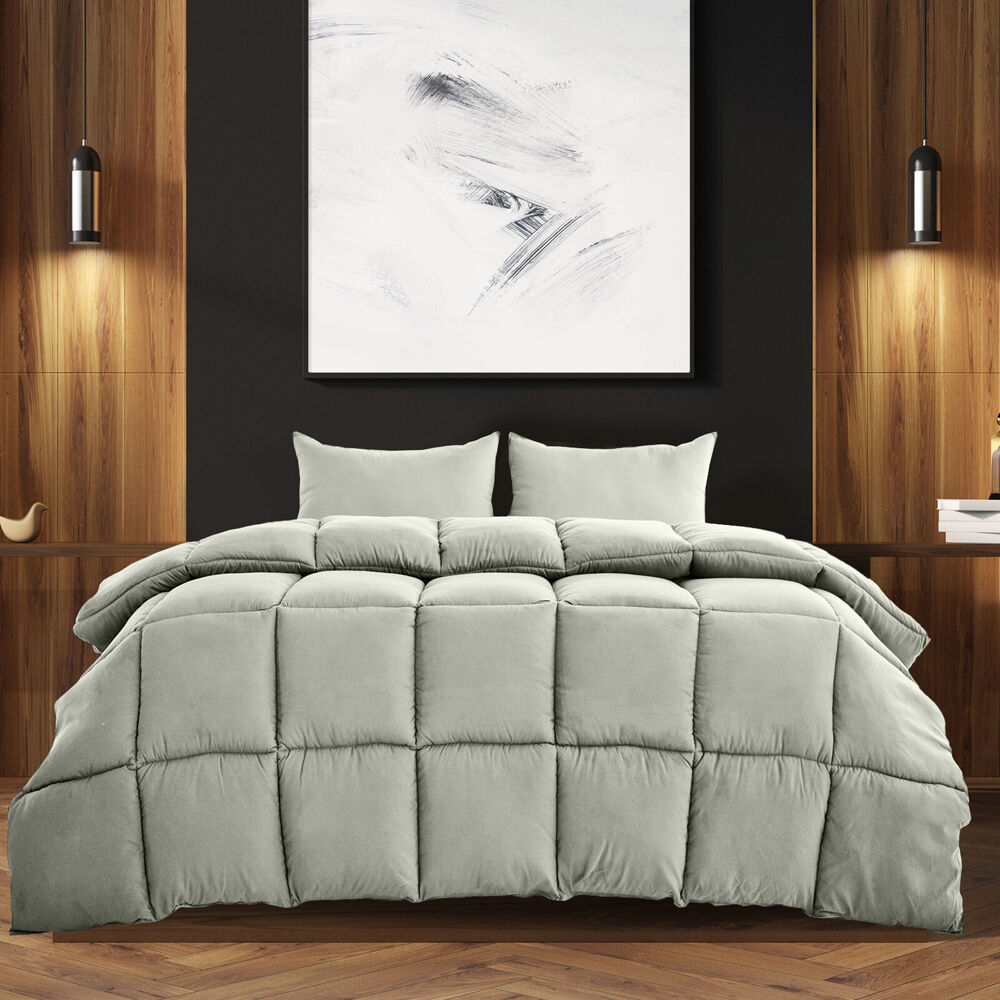 Royal Comfort Charcoal Quilt Bedding Cover 350GSM - Grey — image 4
