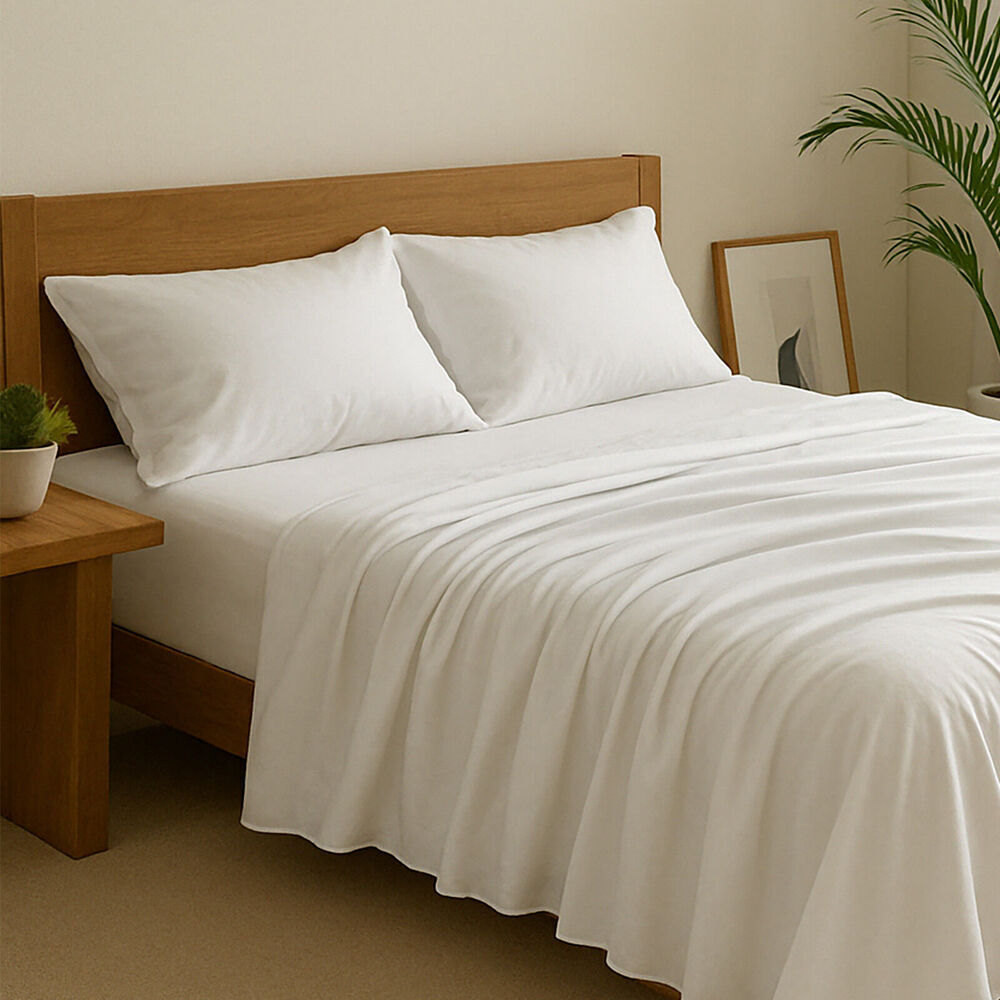Royal Comfort Opulence Washed Microfibre Bed Sheet Set White (3 Pieces) — image 4