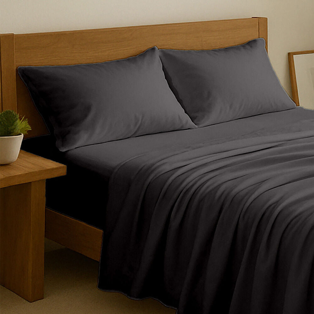 Royal Comfort Opulence Washed Microfibre Bed Sheet Set Charcoal (3 Pieces) — image 5