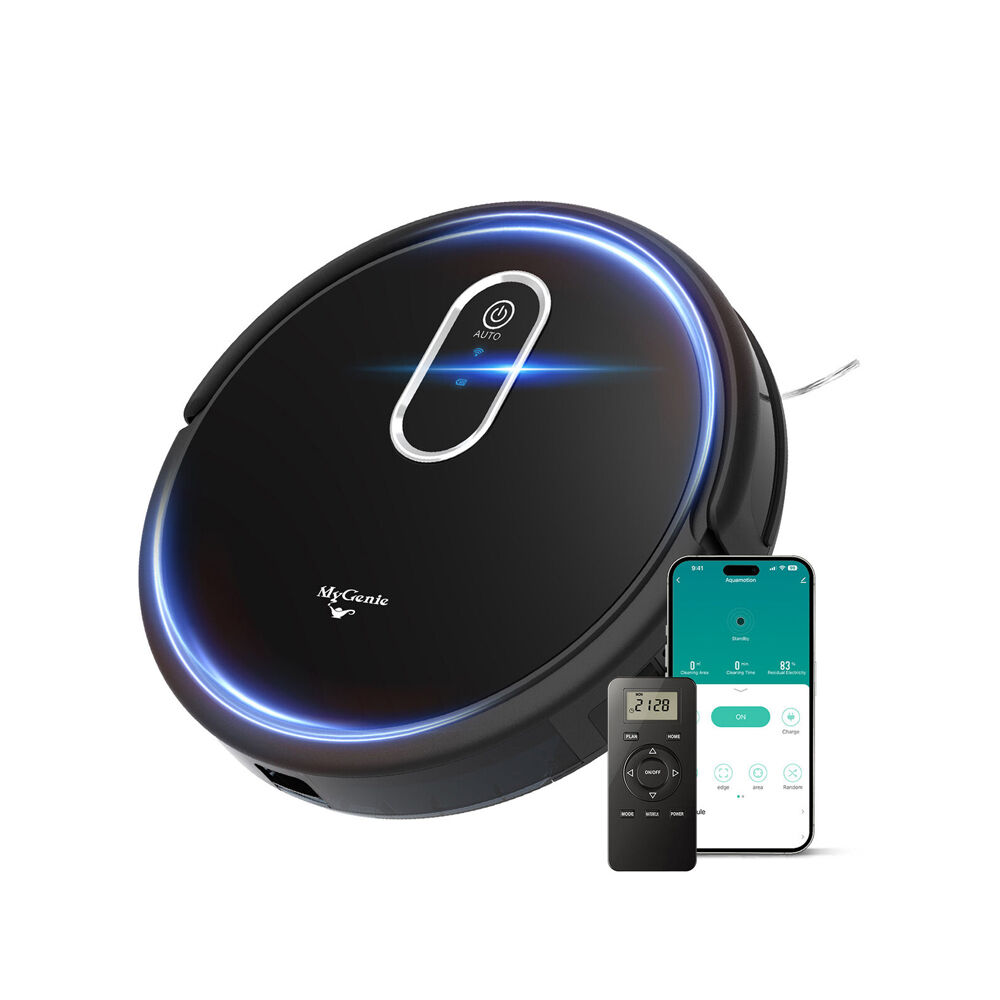 MY Genie MyGenie Hydraclean Robotic Vacuum and Mop w/ Gyroscopic Navigation Black