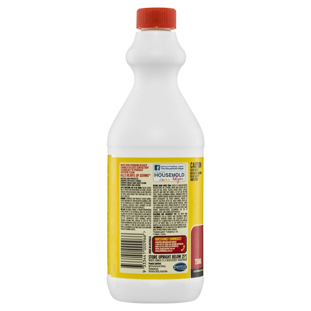 White King 750ml Retro Stain-Removing Laundry Cleaning Bleach Original — image 2