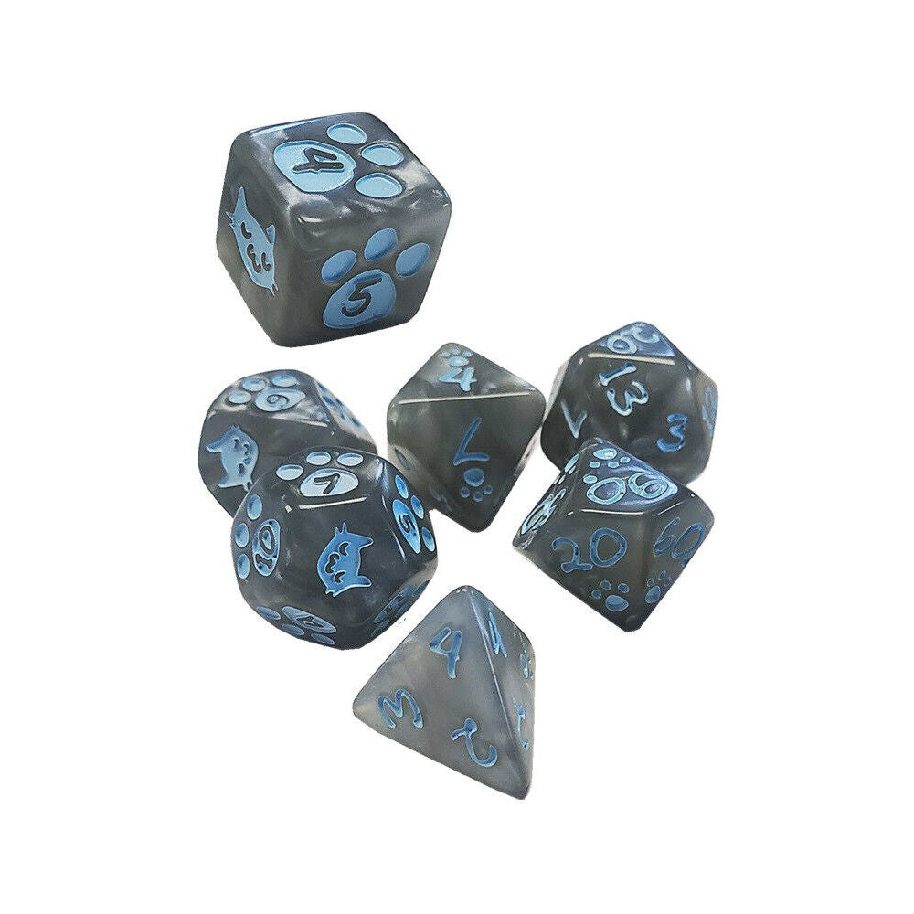100396-7pc-steve-jackson-games-kitten-polyhedral-rpg-gaming-dice-set-gray