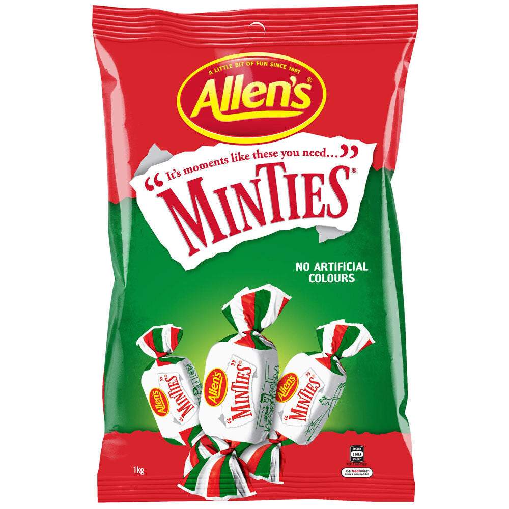 Allen's 1kg Minties Peppermint Flavoured Chew Candy/Lolly Confectionery Bag (2 Pack) — image 2