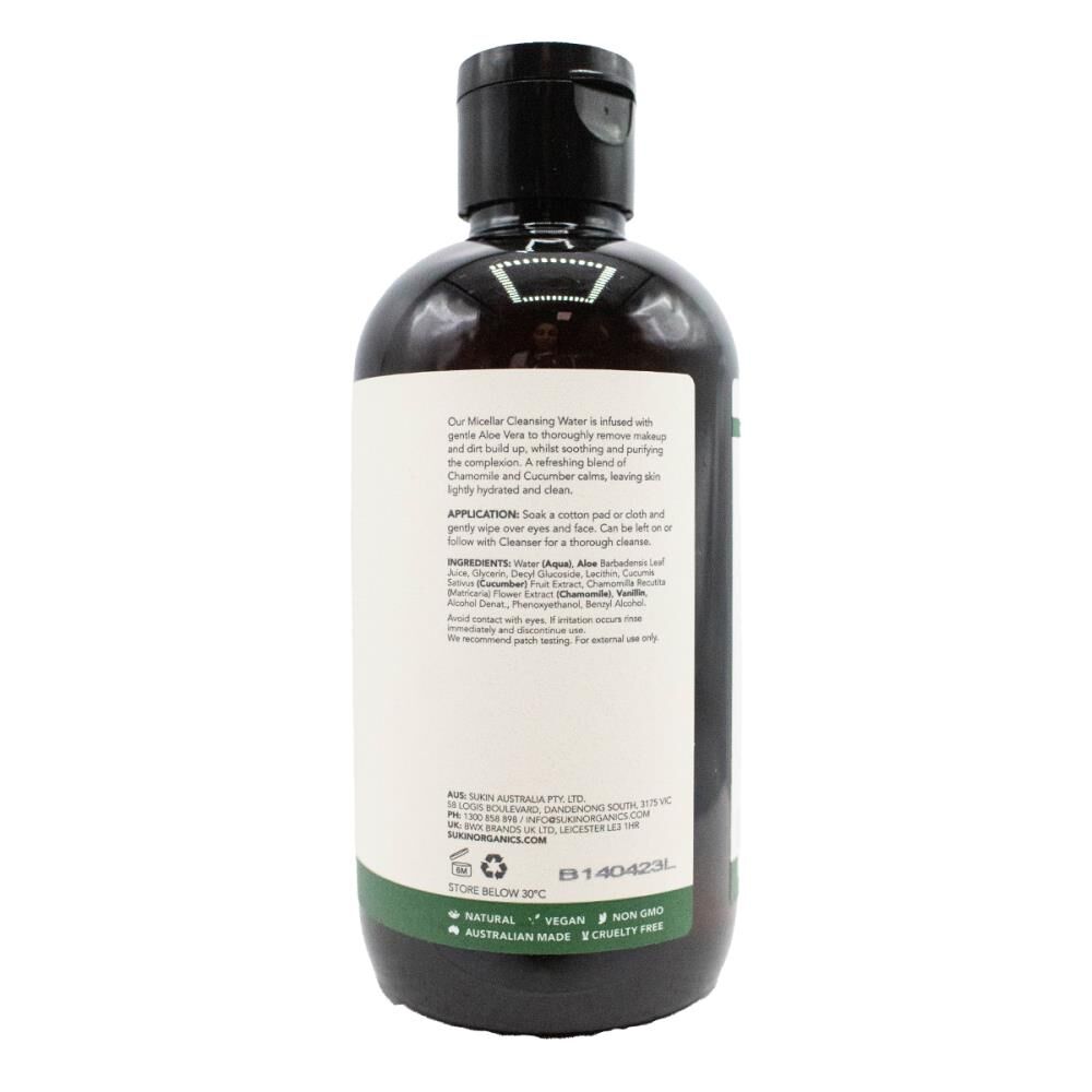 Sukin 250ml Micellar Cleansing Water Makeup Remover Paraben Free Skincare — image 2