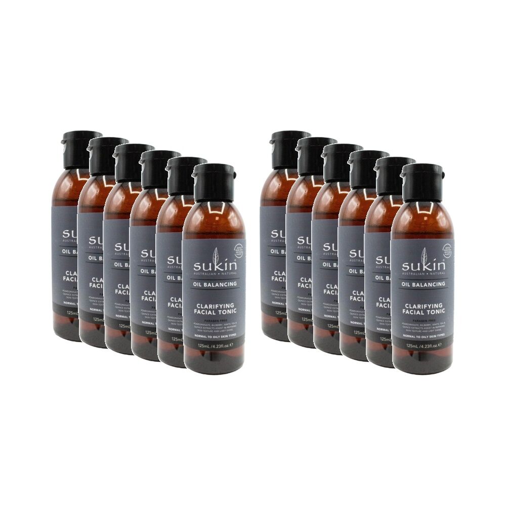 Sukin Oil Balancing Clarifying Facial Tonic Paraben Free Skincare 125ml (12 Pack)