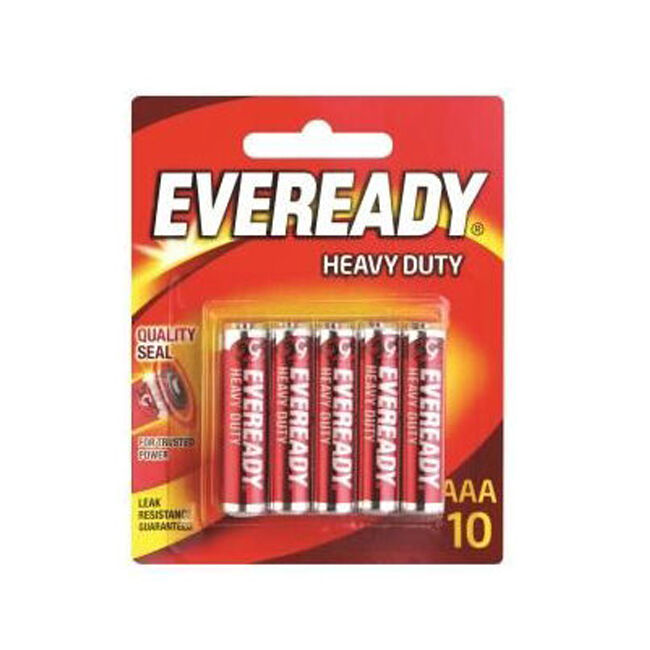 Eveready Heavy Duty Zinc-Carbon Battery Single Use For Most Devices (10 Pieces) — Aaa