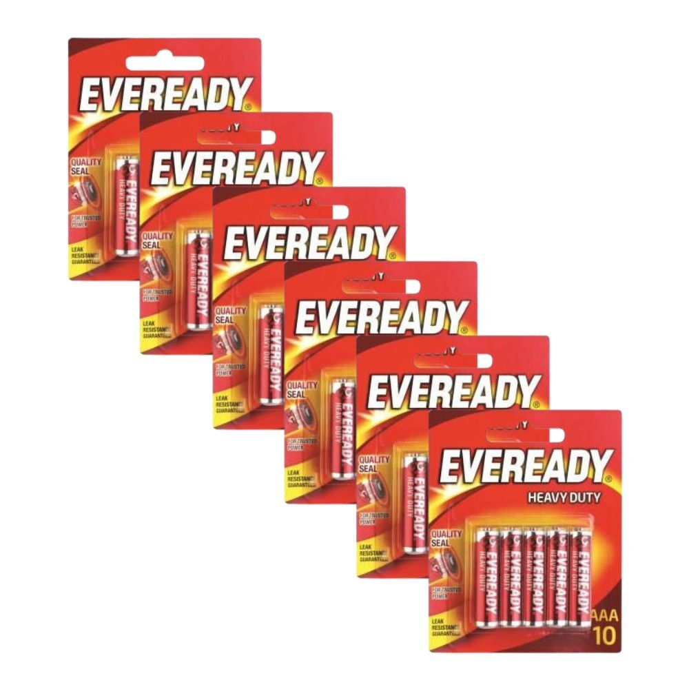 Eveready 10pc Eveready AAA Heavy Duty Zinc-Carbon Battery Single Use For Most Devices (6 Pack)