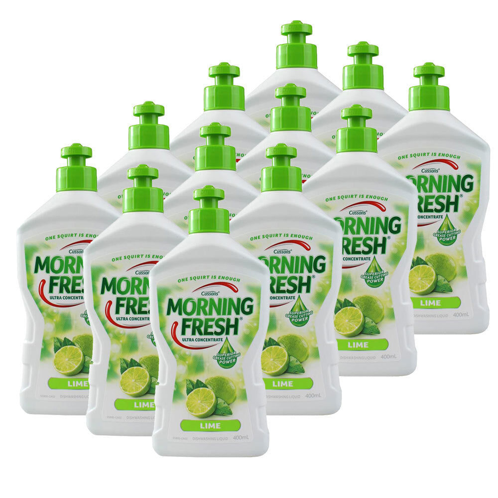 Morning Fresh 400ml Dishwashing Liquid Ultra Concentrate Dish Cleaning Lime (12 Pack)