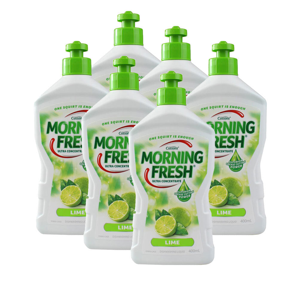 Morning Fresh 400ml Dishwashing Liquid Ultra Concentrate Dish Cleaning Lime (6 Pack)