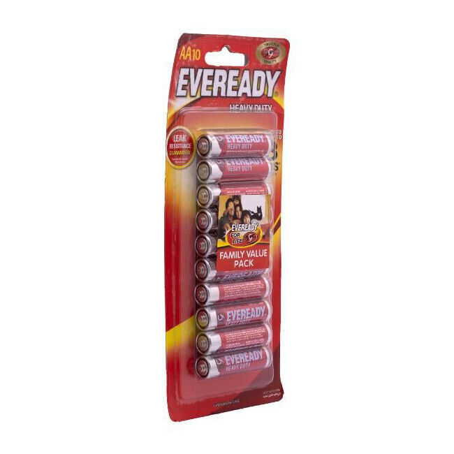 Eveready 10pc Eveready AA Heavy Duty Zinc-Carbon Battery Single Use For Most Devices (10 Pack) — image 3