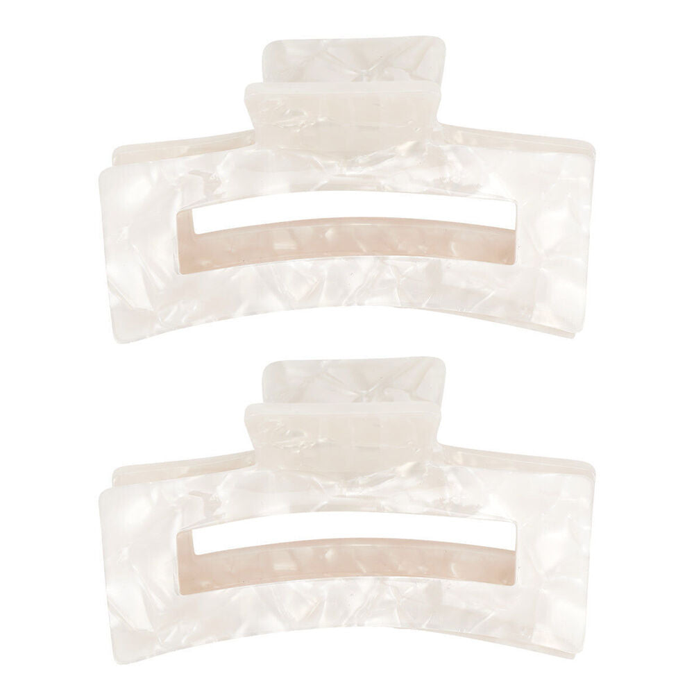 Annabel Trends Women's Tamed Hair Claw Clip Accessory 8.5 cm Pearl (2 Pack)