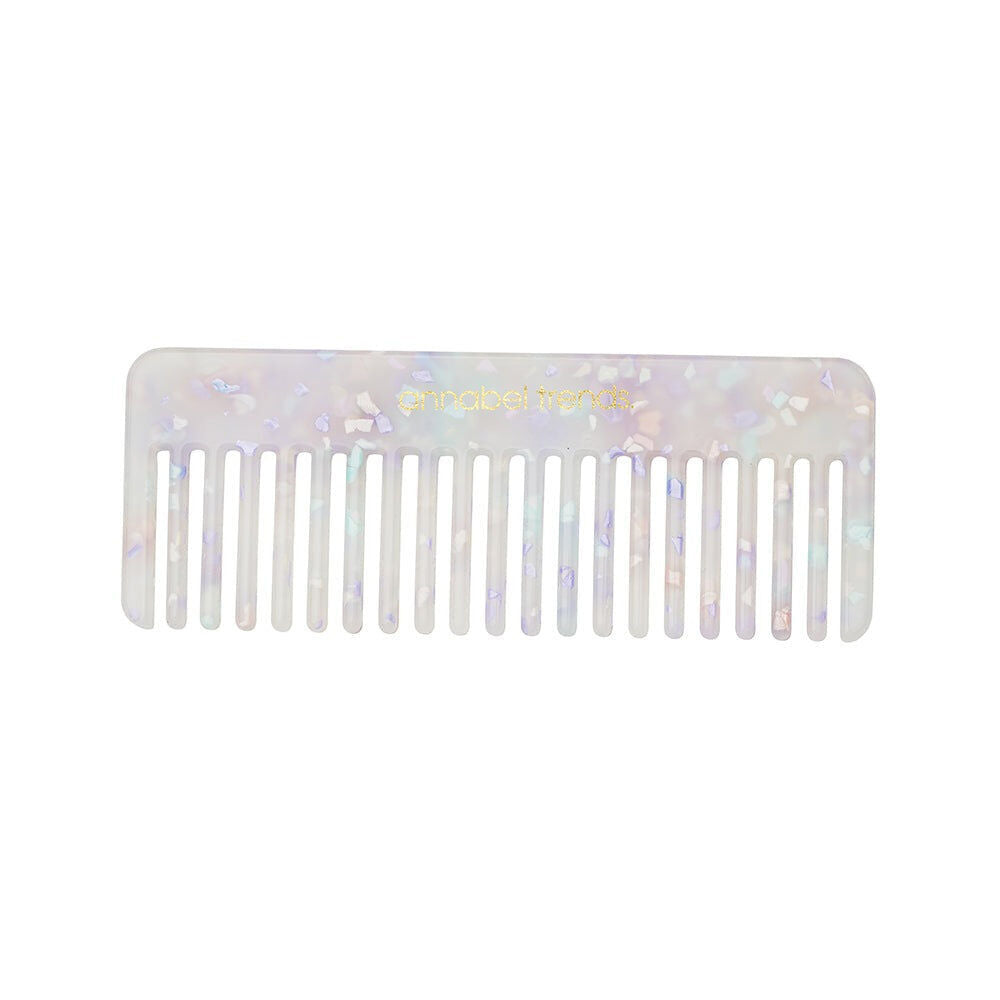 101rpc-annabel-trends-tamed-hair-comb-rectangle-15cm-pearl-confetti