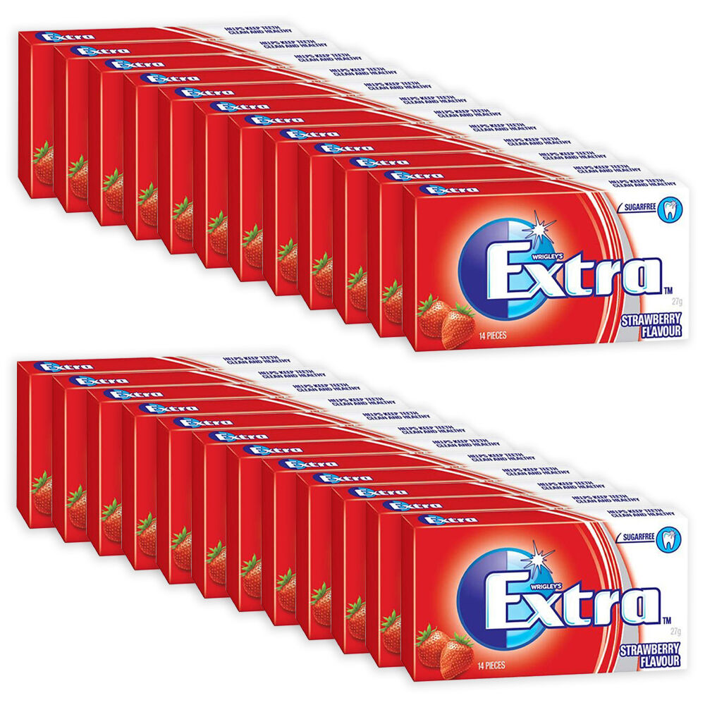 Wrigley 14pc Wrigley's Extra Sugar-Free Chewing Breath Gum Packet 27g Strawberry (24 Pack)