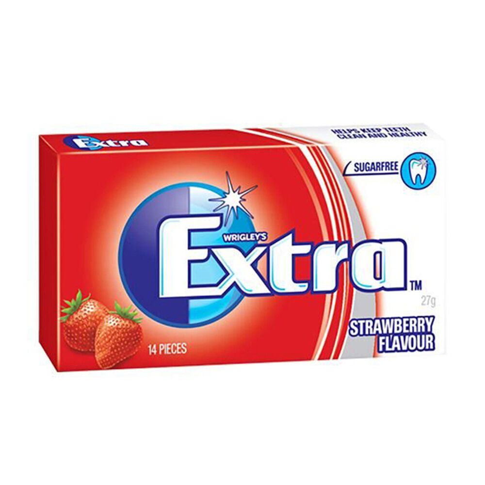 Wrigley 14pc Wrigley's Extra Sugar-Free Chewing Breath Gum Packet 27g Strawberry (24 Pack) — image 2