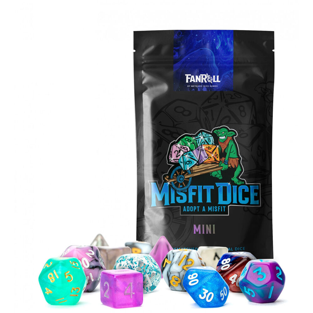 104851-14pc-fanroll-by-metallic-mystery-misfit-mini-polyhedral-rpg-dice2-full-set