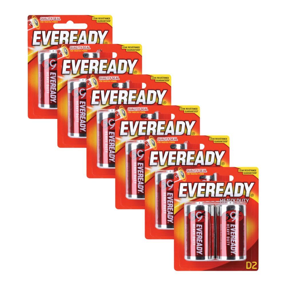 Eveready 2pc Eveready D Heavy Duty Zinc-Carbon Battery Single Use For Most Devices (6 Pack)