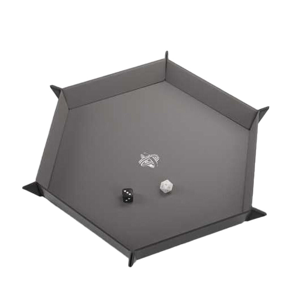 Gamegenic Magnetic Dice Tray Hexagonal 353x353mm For Tabletop RPG Black/Gray (2 Pack) — image 2