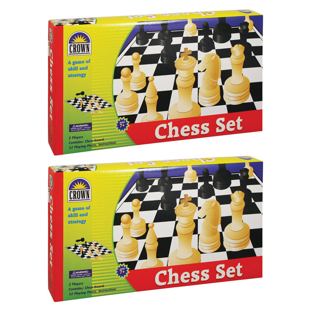 Crown Chess Board Portable Strategy Game Kids/Children 7y+ Chessboard Toy Set (2 Pack)
