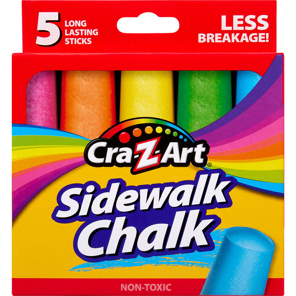 Cra-Z-Art Stationery Washable Kids Sidewalk Chalk Pack 3y+ Multi Colours (5 Pieces) — image 2