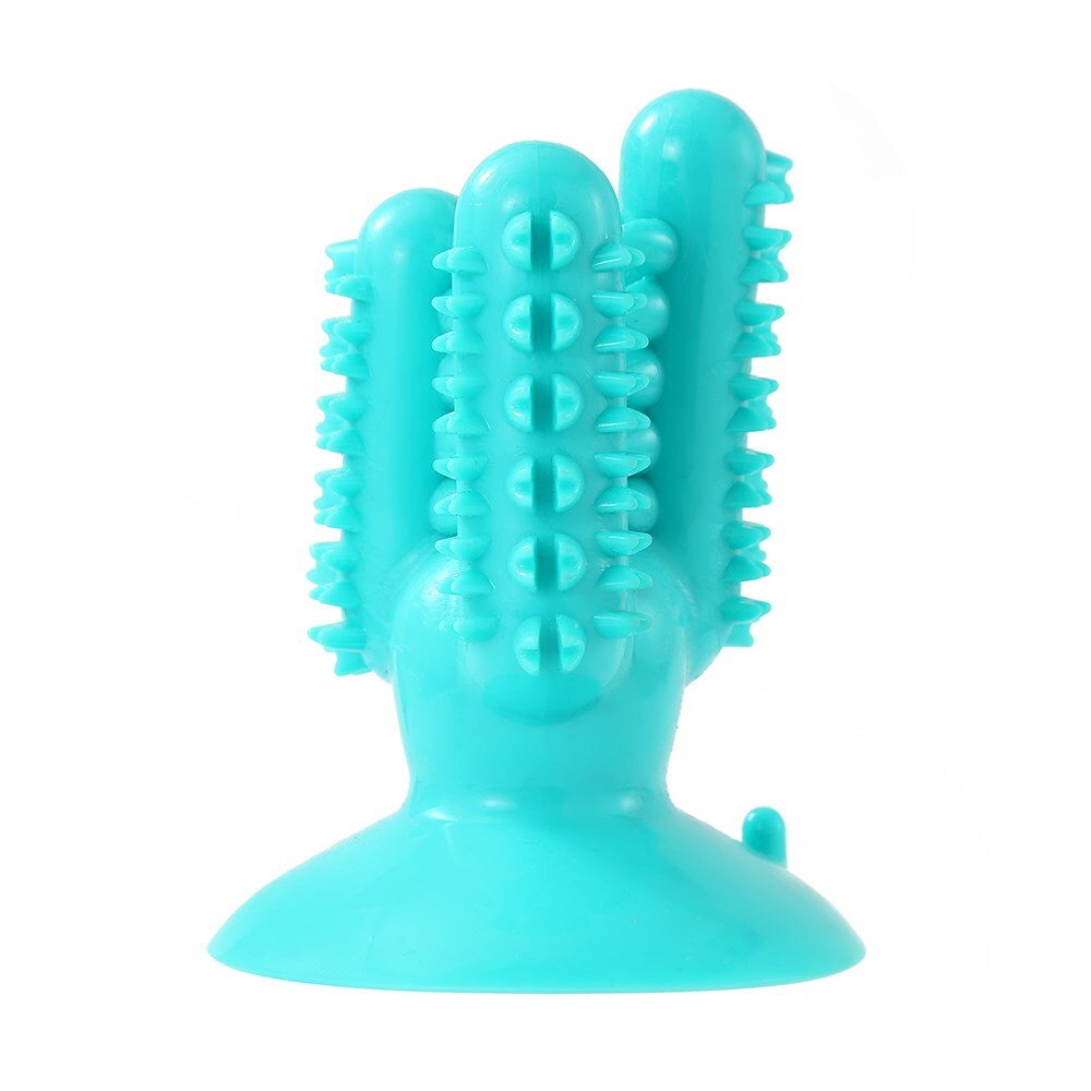 Paws and Claws 13cm Cactus Suction Brush Dental Treat Pet Dog Rubber Toy Teal (2 Pack) — image 4