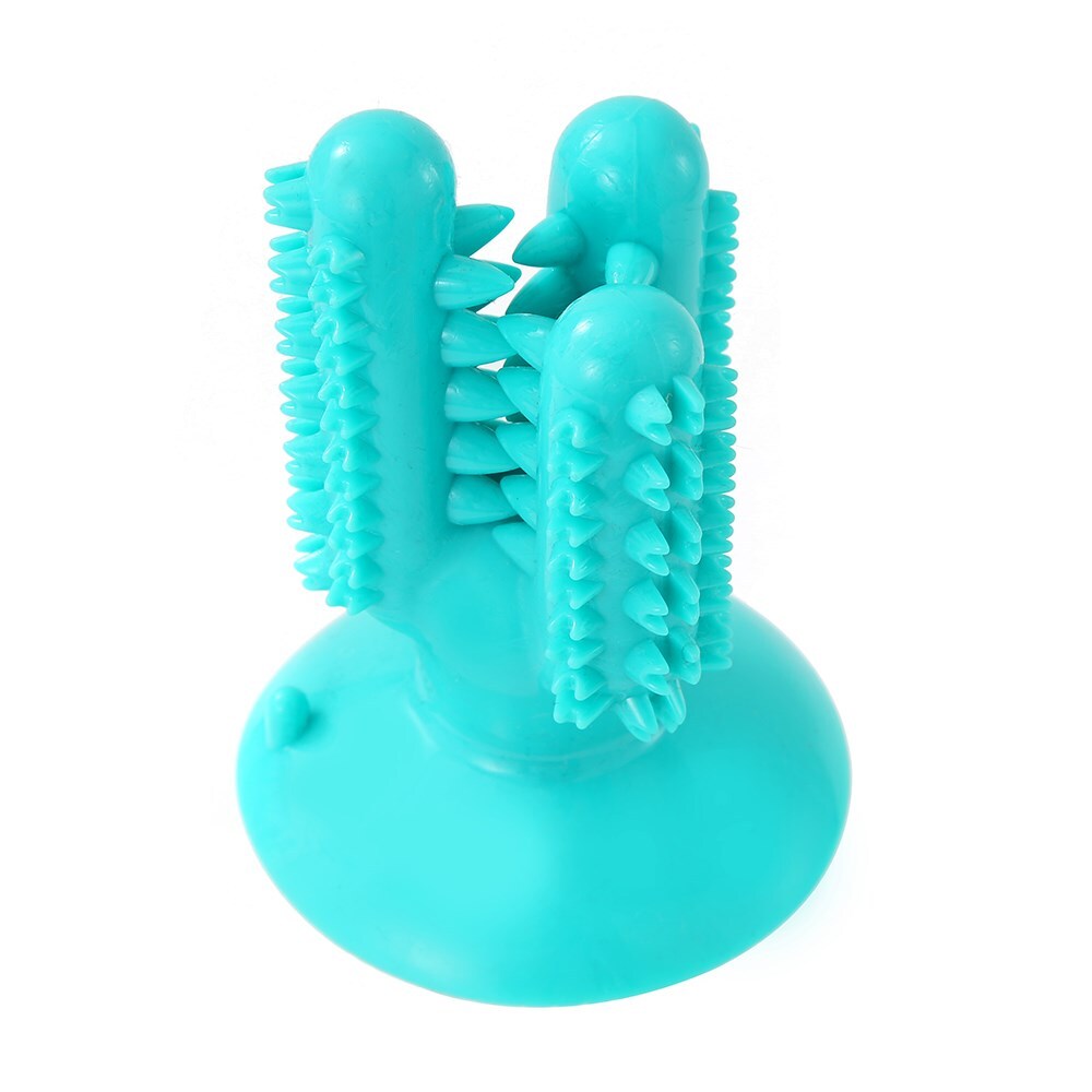 Paws and Claws 13cm Cactus Suction Brush Dental Treat Pet Dog Rubber Toy Teal (2 Pack) — image 5