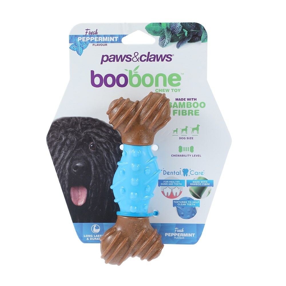 Paws and Claws BooBone Pets/Dogs Dental Bone Chew Toy Peppermin/Spearmint (2 Pieces) — image 2