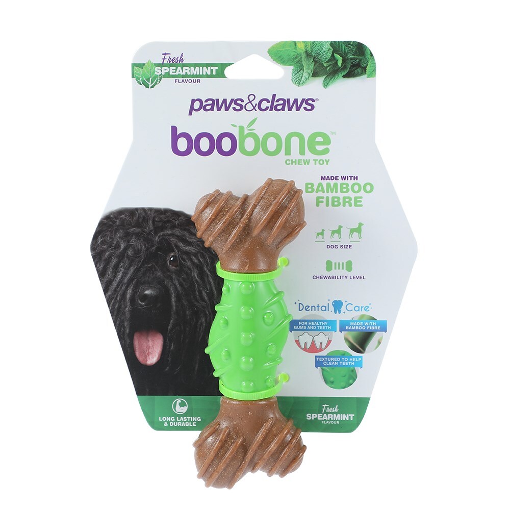 Paws and Claws BooBone Pets/Dogs Dental Bone Chew Toy Peppermin/Spearmint (2 Pieces) — image 4