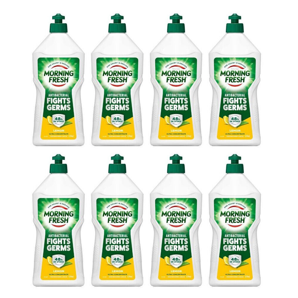 Morning Fresh Dishwashing Liquid Ultra Concentrate Fights Germs Lemon 650ml (8 Pack)