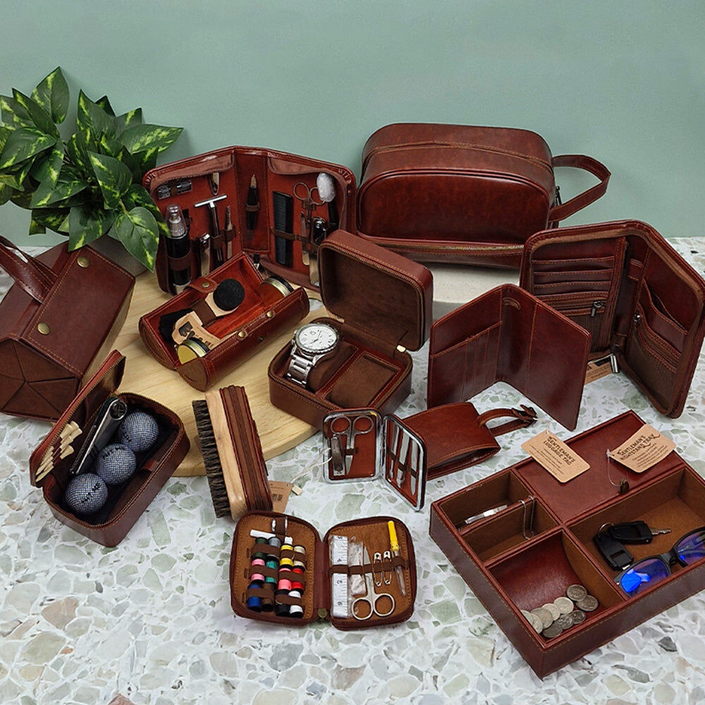 Annabel Trends 14.5cm Brown Gentleman's Golf Kit w/ Vegan Leather Case — image 6