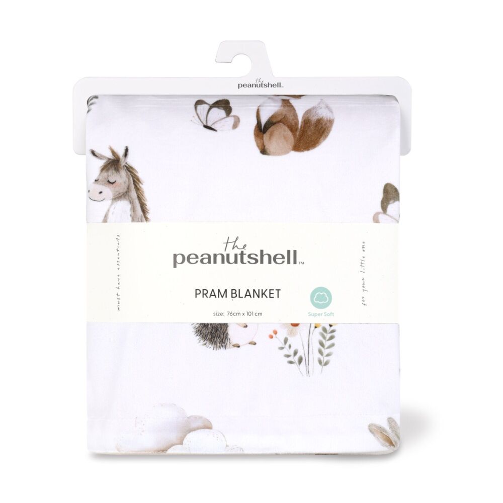 The Peanutshell Forest Dreams Animal Velour Printed Blanket Baby Pink (2 Pack) — image 2