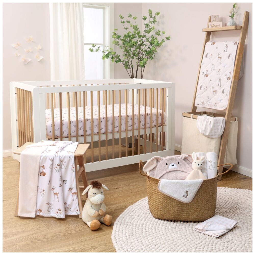 The Peanutshell 77x135cm The Peanutshell 100% Jersey Cotton Forest Dreams Cot Fitted Sheet — image 2