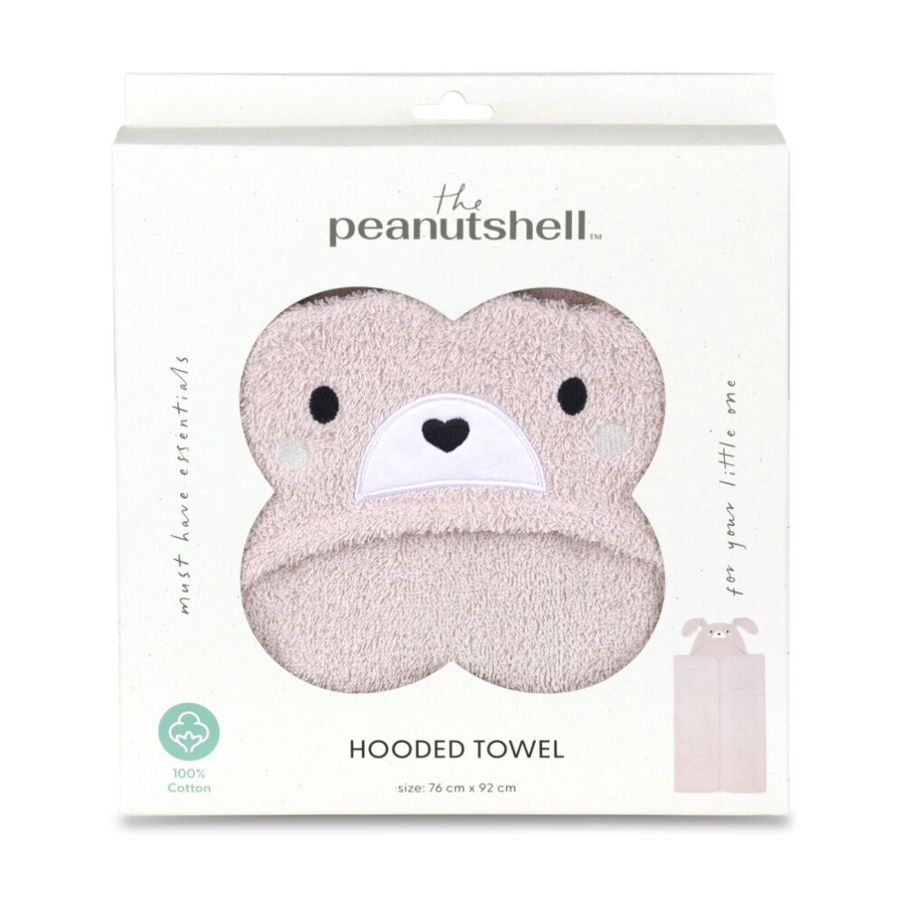 The Peanutshell Pink The Peanutshell Forest Dreams Kids Hooded Bunny Rabbit Towel 100% Cotton
