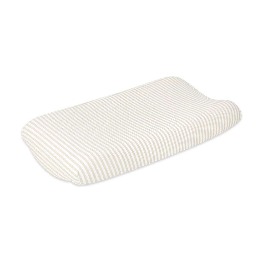 The Peanutshell Safari Dreams Side Sleeper Cot Sheet 52x90cm Tan Stripe (2 Pack) — image 3