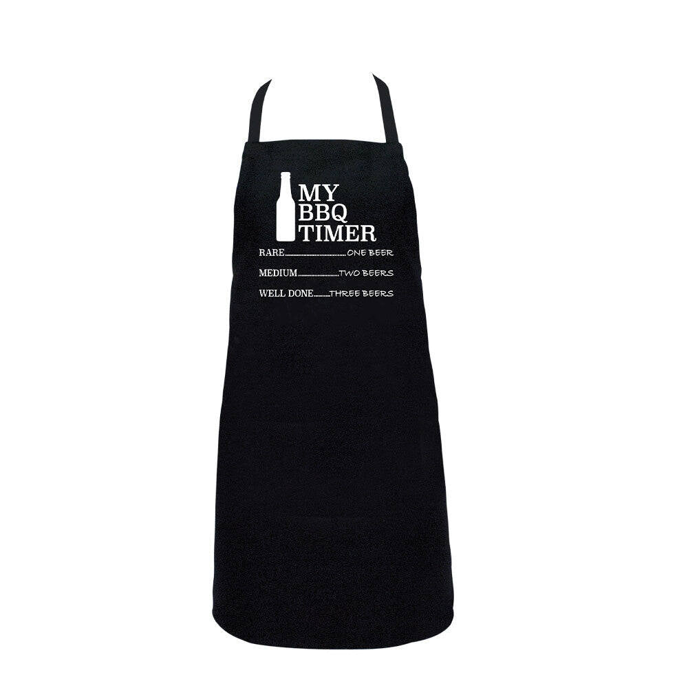 Annabel Trends Screen Print Cotton Kitchen Apron 60x80cm BBQ Timer Black (2 Pack) — image 3