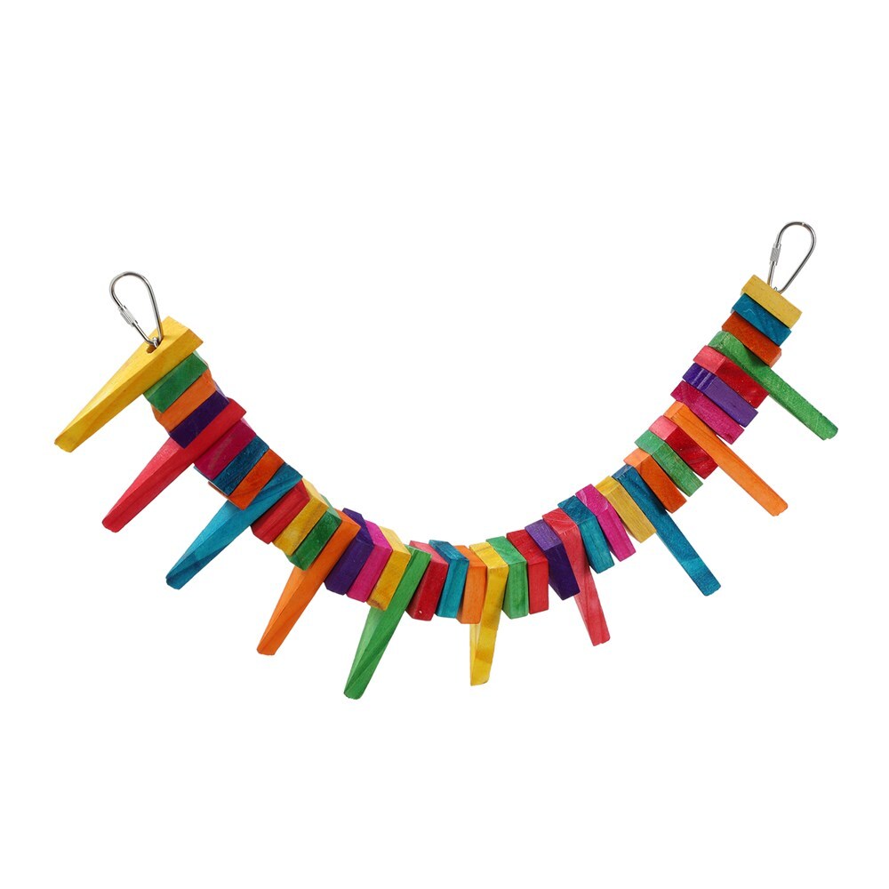 Paws and Claws Hanging 39cm Flexible Swing Wooden Toy Fun Play for Pet Parrot (2 Pack) — image 5