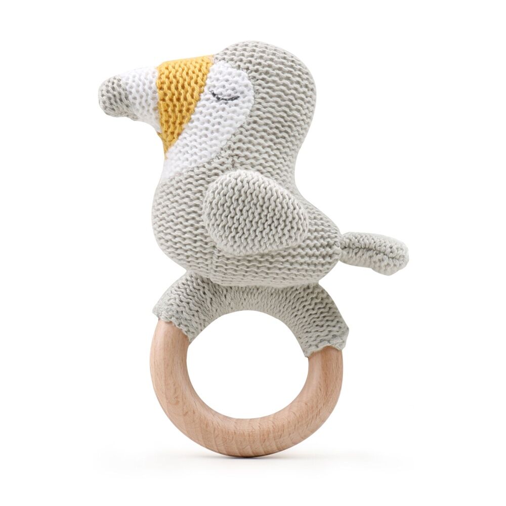 The Peanutshell Plush Animal Toys and Bamboo Rattle Ring Bundle (4 Pieces) — image 5