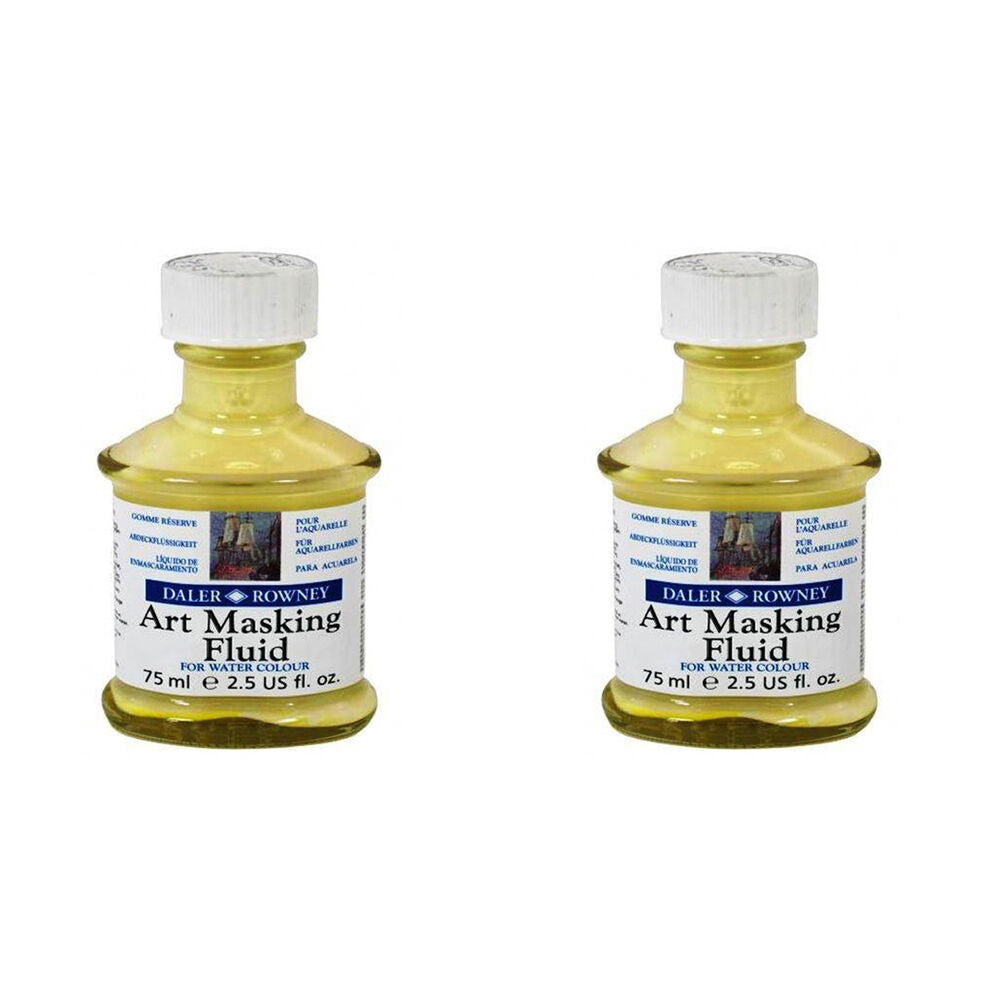 Daler Rowney Liquid Fast-Drying Water Resistant Art Masking Fluid 75ml (2 Pack)