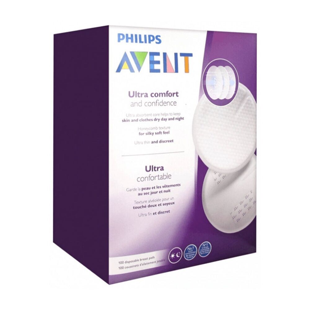 Philips 100pc Philips Avent Disposable Day Mothers Breast Pads White (2 Pack) — image 2