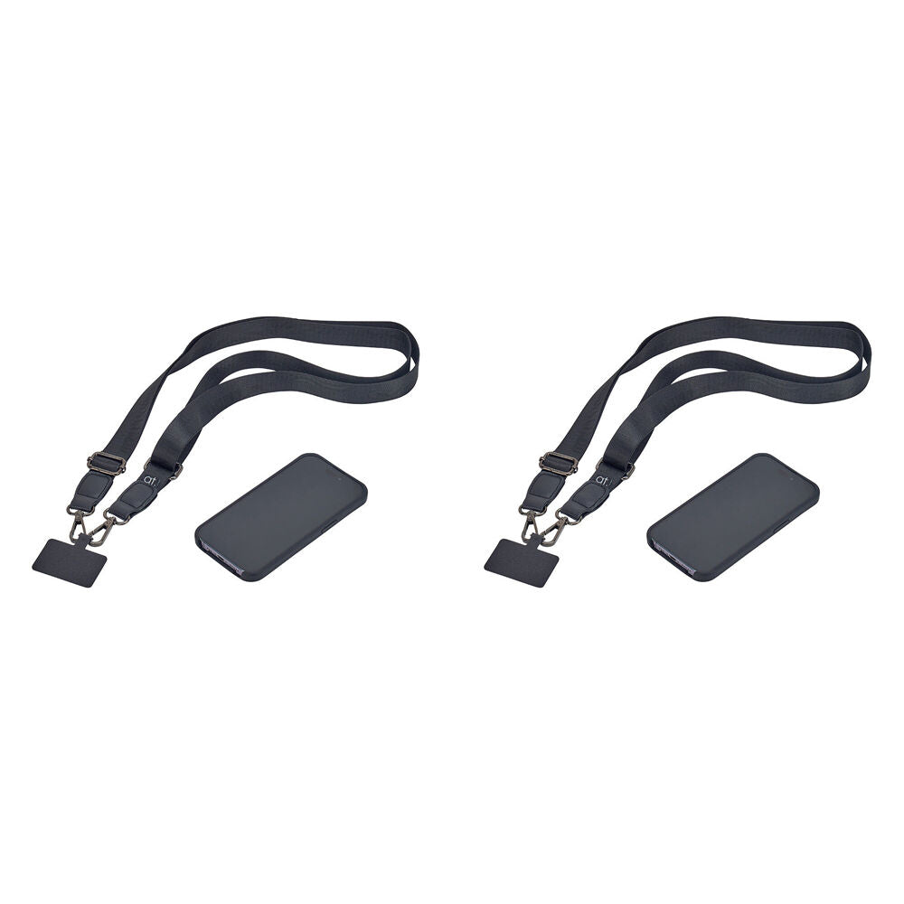Annabel Trends Stylish Hands-Free Trendy Phone Strap Lanyard Accessory Black (2 Pack)