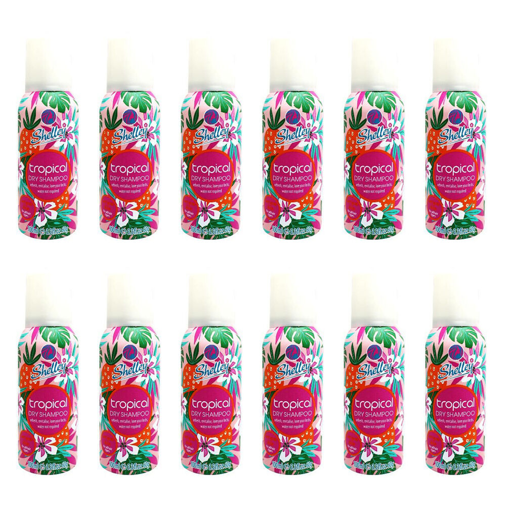 Shelley Instant Refresh Dry Shampoo Spray Tropical For All Hair Types 100ml (12 Pack)