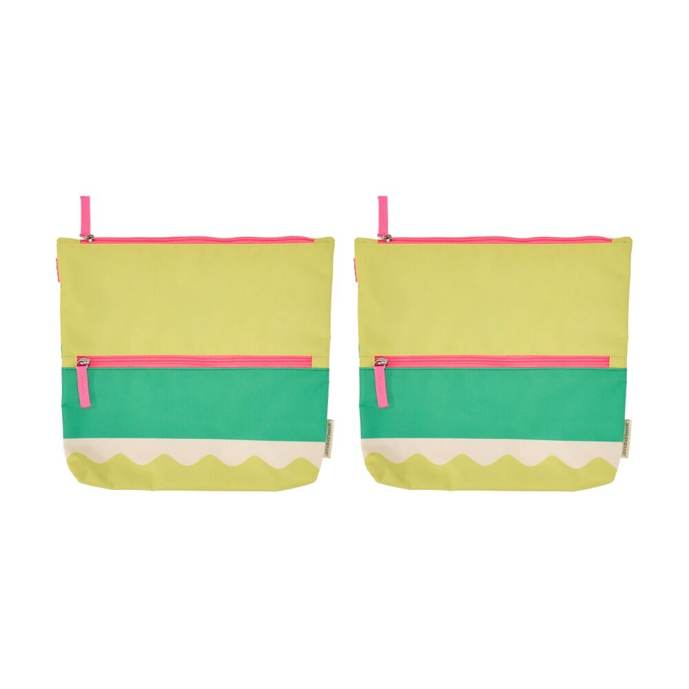 Annabel Trends Beach Wet Clothing Pouch Riptide Bag 28.5cm x 28cm Green (2 Pack)