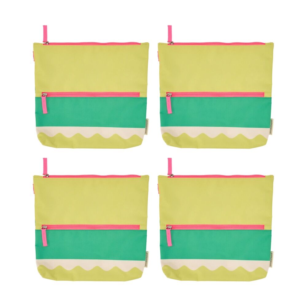 Annabel Trends Beach Wet Clothing Pouch Riptide Bag 28.5cm x 28cm Green (4 Pack)