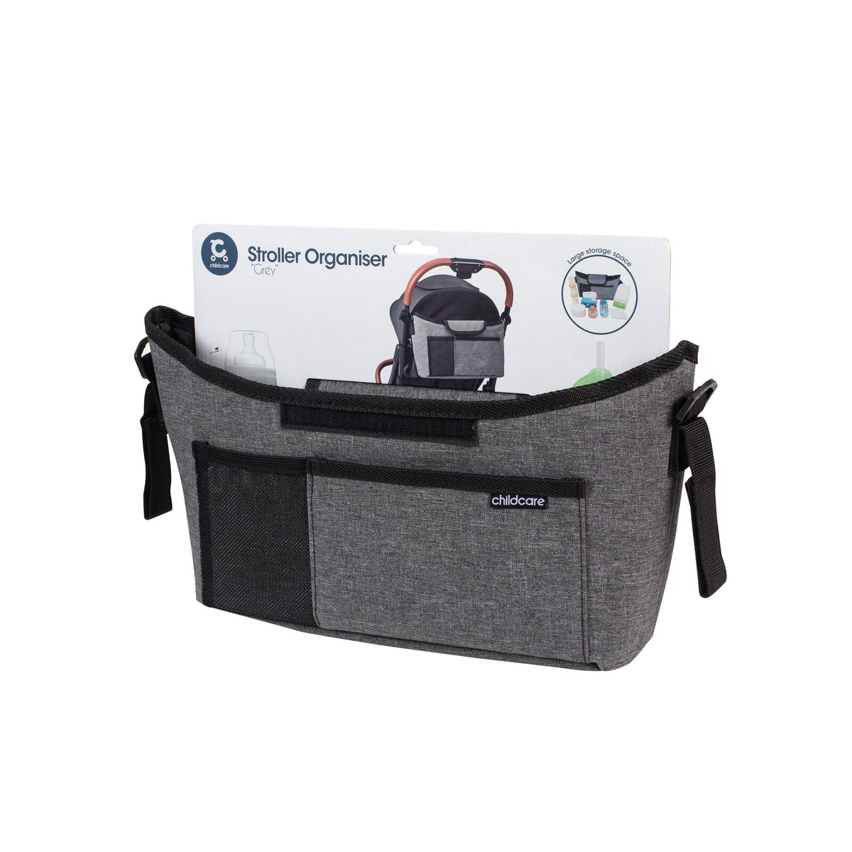 Childcare Adjustable Pram/Stroller Storage Organiser Large Grey (2 Pack) — image 8