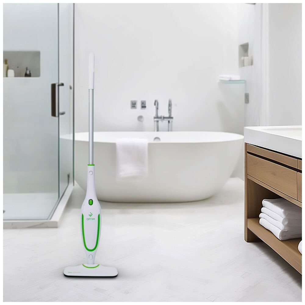 Optim Plus Steam Mop 25 Sec Heat Up w/ Pad Cord Wrap No Harsh Chemicals