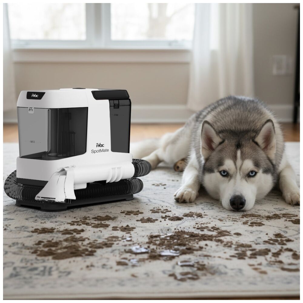 I-Vac White I-Vac SpotMate Spot Cleaner w/ Self-Clean Nozzle & Upholstery Tool — image 3