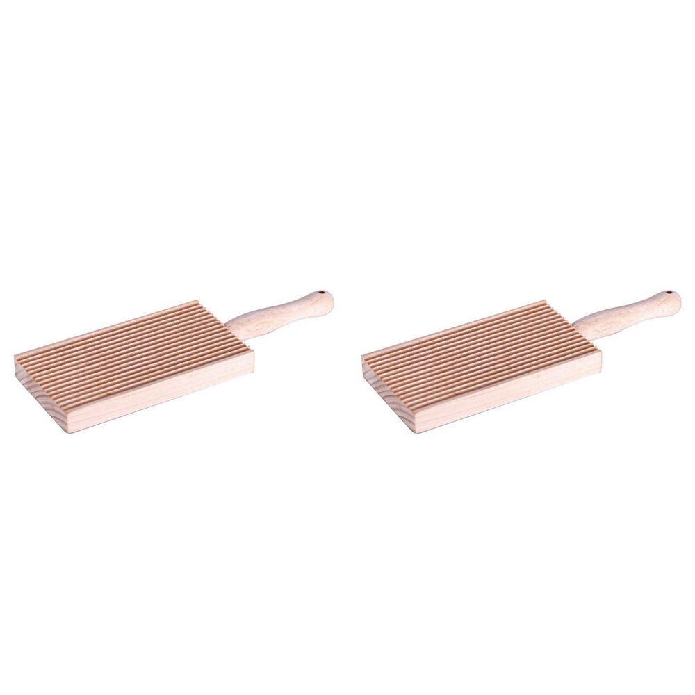 Avanti Wooden 20cm Rectangular Gnocchi Board Kitchen Pasta Maker/Paddle Brown (2 Pack)